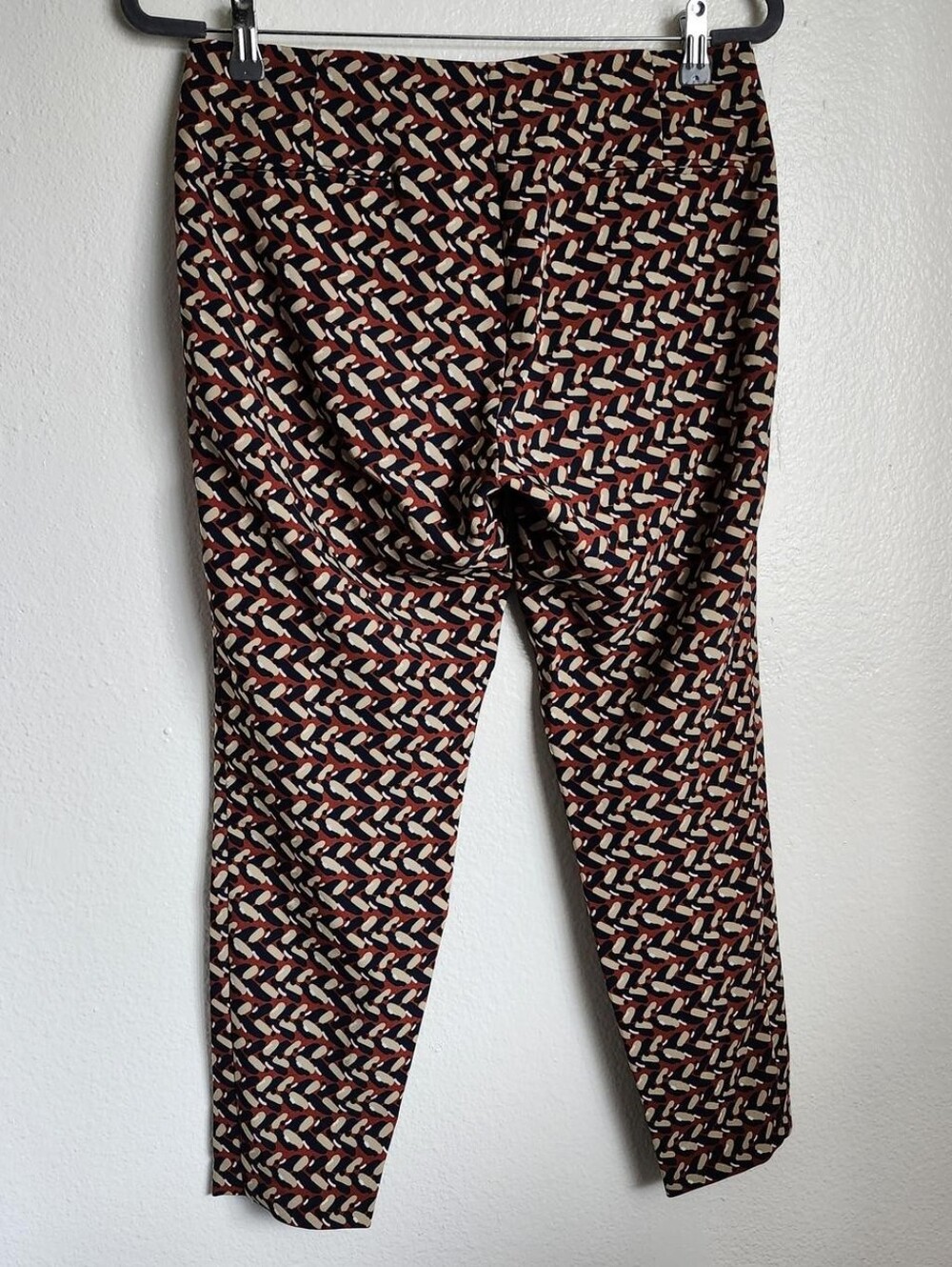 Zara Geometric Print Cigarette Pants Medium Retro Mod Ankle Pants - Picture 6 of 7